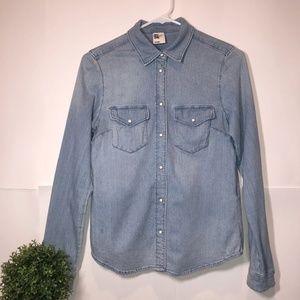 H&M Light Denim Button Down Shirt